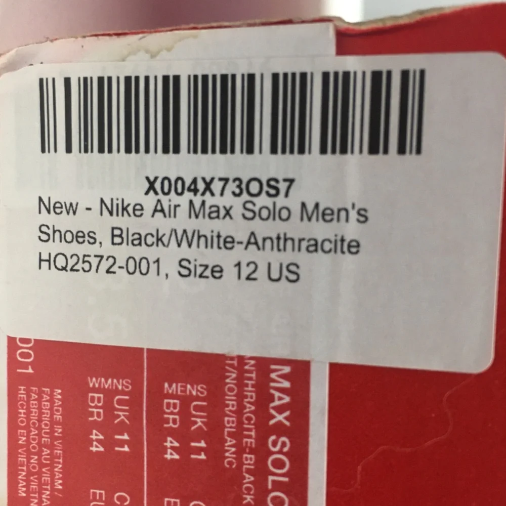 Nike Air Max Solo Athletic Sneaker 12 Black Sport Streetwear Gorpcore Athleisure